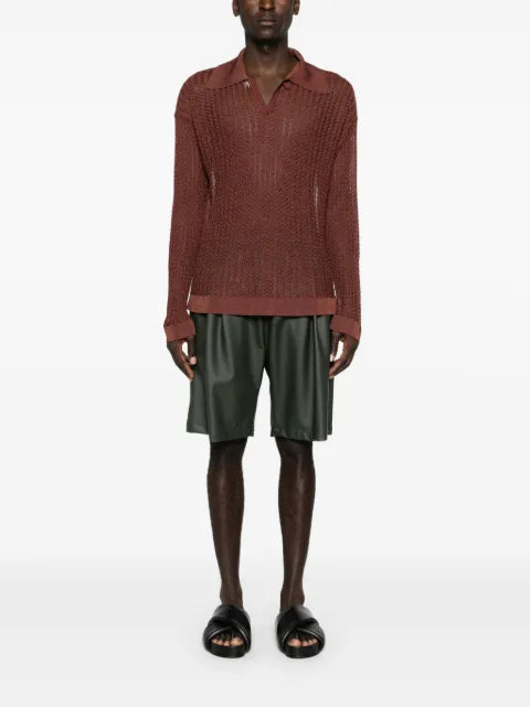 Bonsai V-neck polo-collar sweater