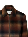 SELECTED check-pattern zip-up jacket